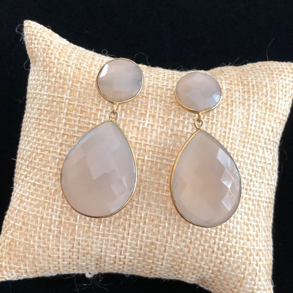 ADMK Jewelry Maya Gold Plated Quartz Drop Earrings - Picture 1 of 4